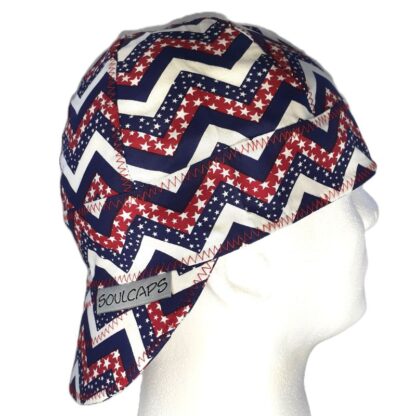Patriotic Zig Zag Stars Welding Hat