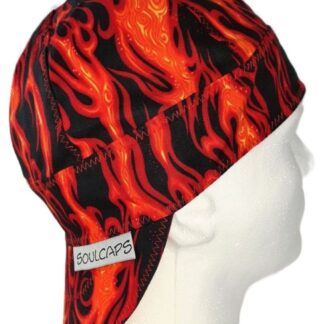 Movin On Red Flames Welding Hat