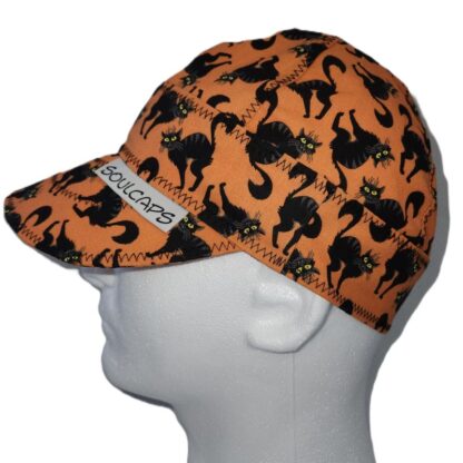 Halloween Creepy Cat Orange Welding Hat - Image 3